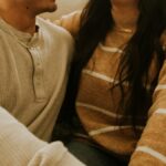A man and woman laughing together